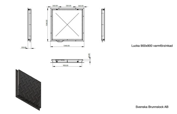 Lucka 900x900 varmförzinkad - Bild 3
